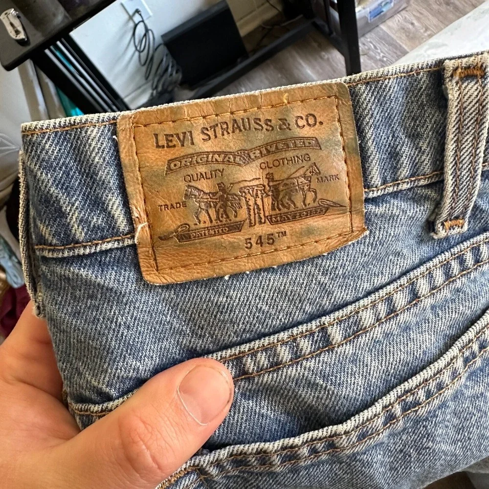 Vintage Levi's 545 Jeans Mens 38‎ Blue Loose Outdoor Brown Tab Light Denim 38x32
